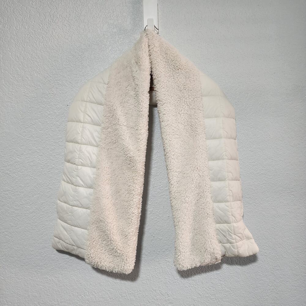 Free People Movements Downhill Puffer Cozy Cream Scarf  With Pockets Winter Wear